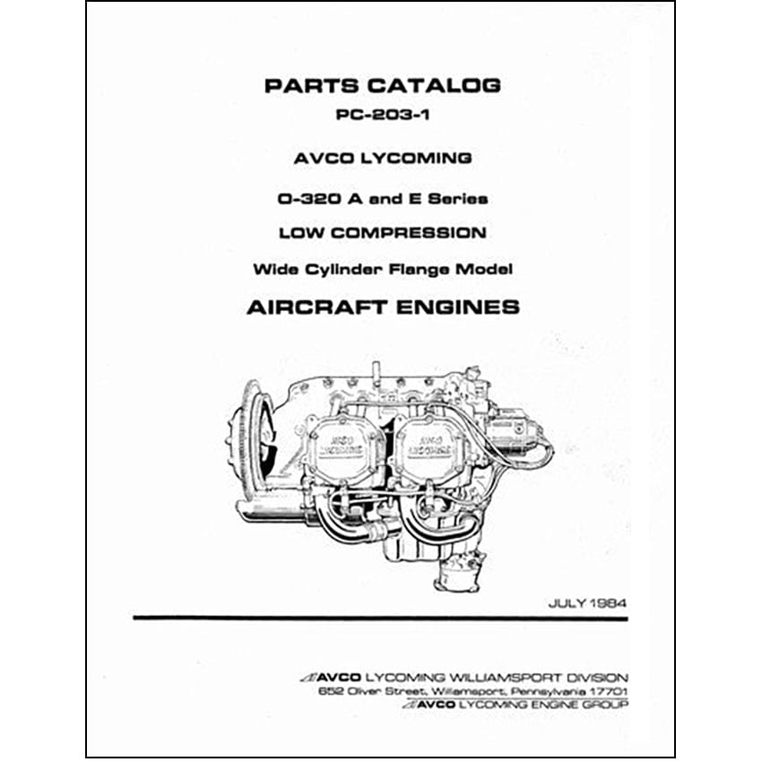 O320 A and E Series 1984 Parts Catalog PC2031 (PC2031)