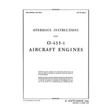 Essco Aircraft Aircraft Manual Lycoming O-435-1 1944 Overhaul Instructions (02-15BA-3)