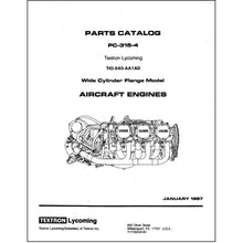 Essco Aircraft Aircraft Manual Lycoming TIO-540-AA1AD 1987 Parts Catalog PC-315-4 (PC-315-4)