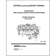 Essco Aircraft Aircraft Manual Lycoming TIO-540-AH1A 1998 Parts Catalog PC-315-10 (PC-315-10)