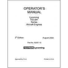 Essco Aircraft Aircraft Manual Lycoming TIO-541 Series Operator's Manual (60297-13)