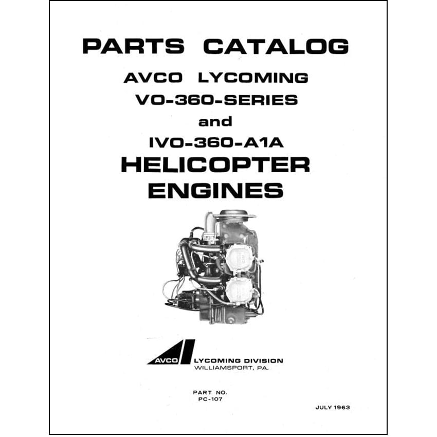 Essco Aircraft Aircraft Manual Lycoming VO-360, IVO-360 Series Parts Catalog PC-107 (PC-107)