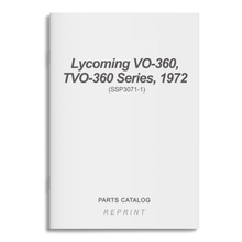 Essco Aircraft Aircraft Manual Lycoming VO-360, TVO-360 Series, 1972 Parts Catalog (SSP3071-1)