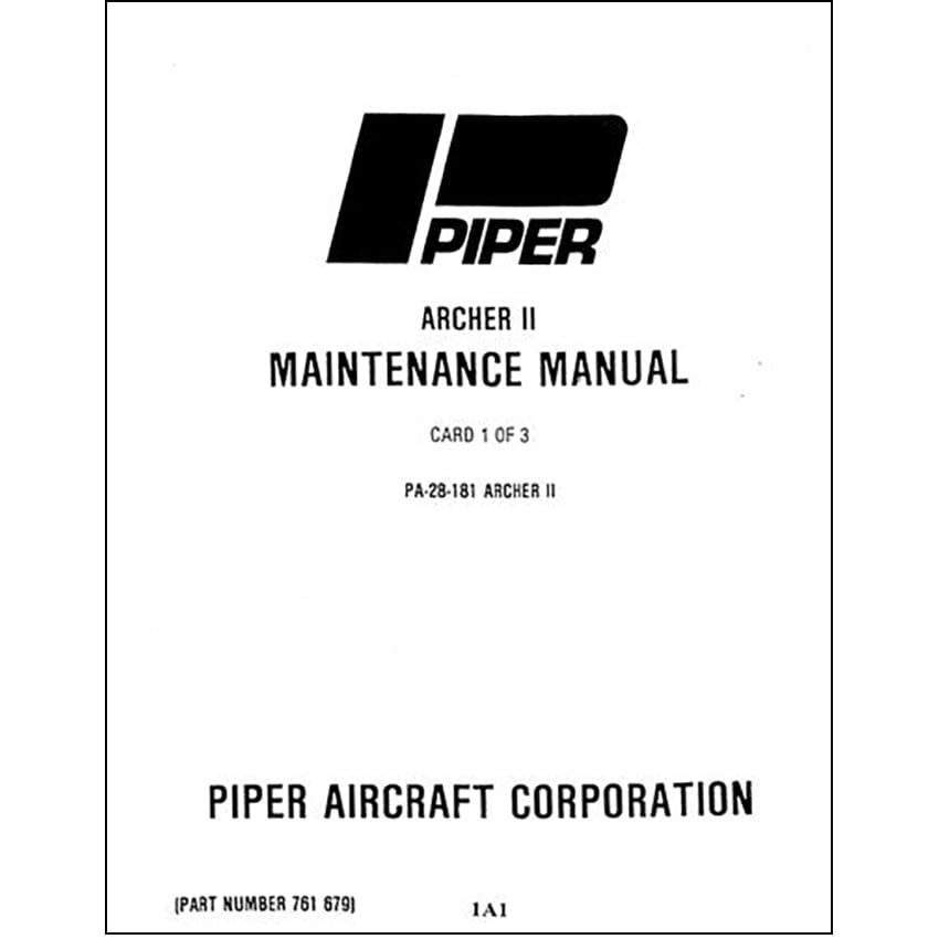 Piper Archer II Maintenance Manual by Essco Service Guide