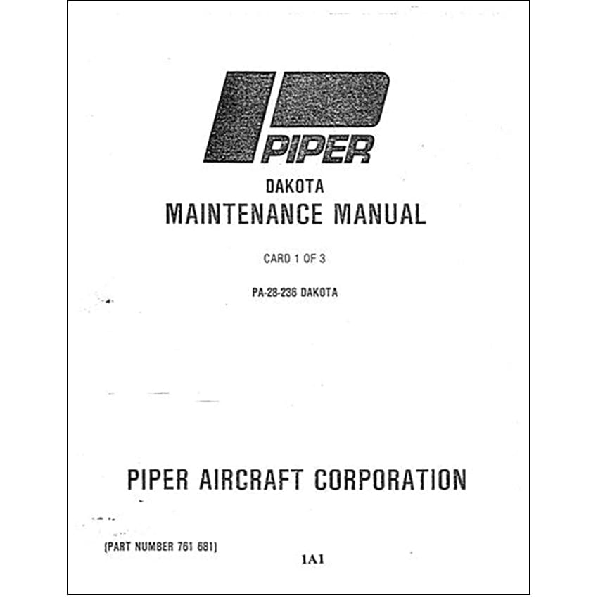 Essco Aircraft Aircraft Manual Piper PA28-236 Dakota Maintenance Manual (761-681)