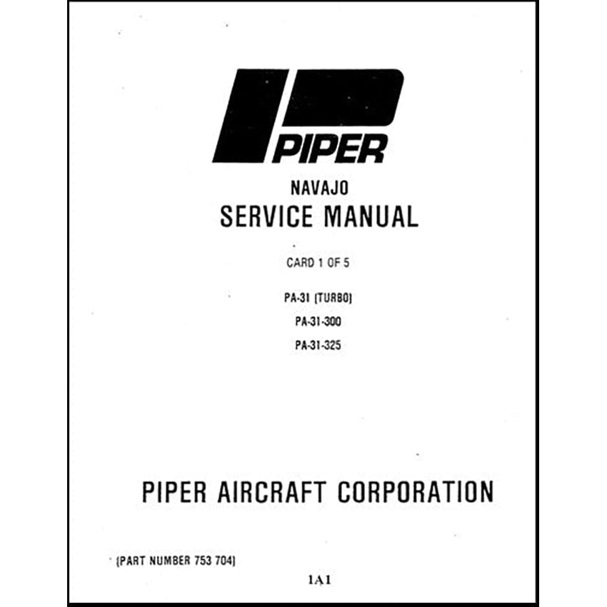 Essco Aircraft Aircraft Manual Piper PA31-300,310,325 Navajo, & C-R Maintenance Manual (753-704)