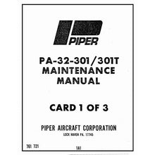 Essco Aircraft Aircraft Manual Piper PA32-301 Saratoga,PA32-301T Maintenance Manual (761-721)
