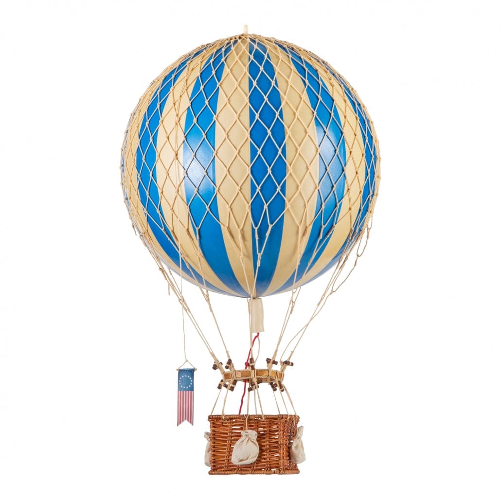 Authentic Models Aircraft Models Authentic Models Travels Light AP163D: Exquisite  Blue Hot Air Balloon with Woven Reed Basket