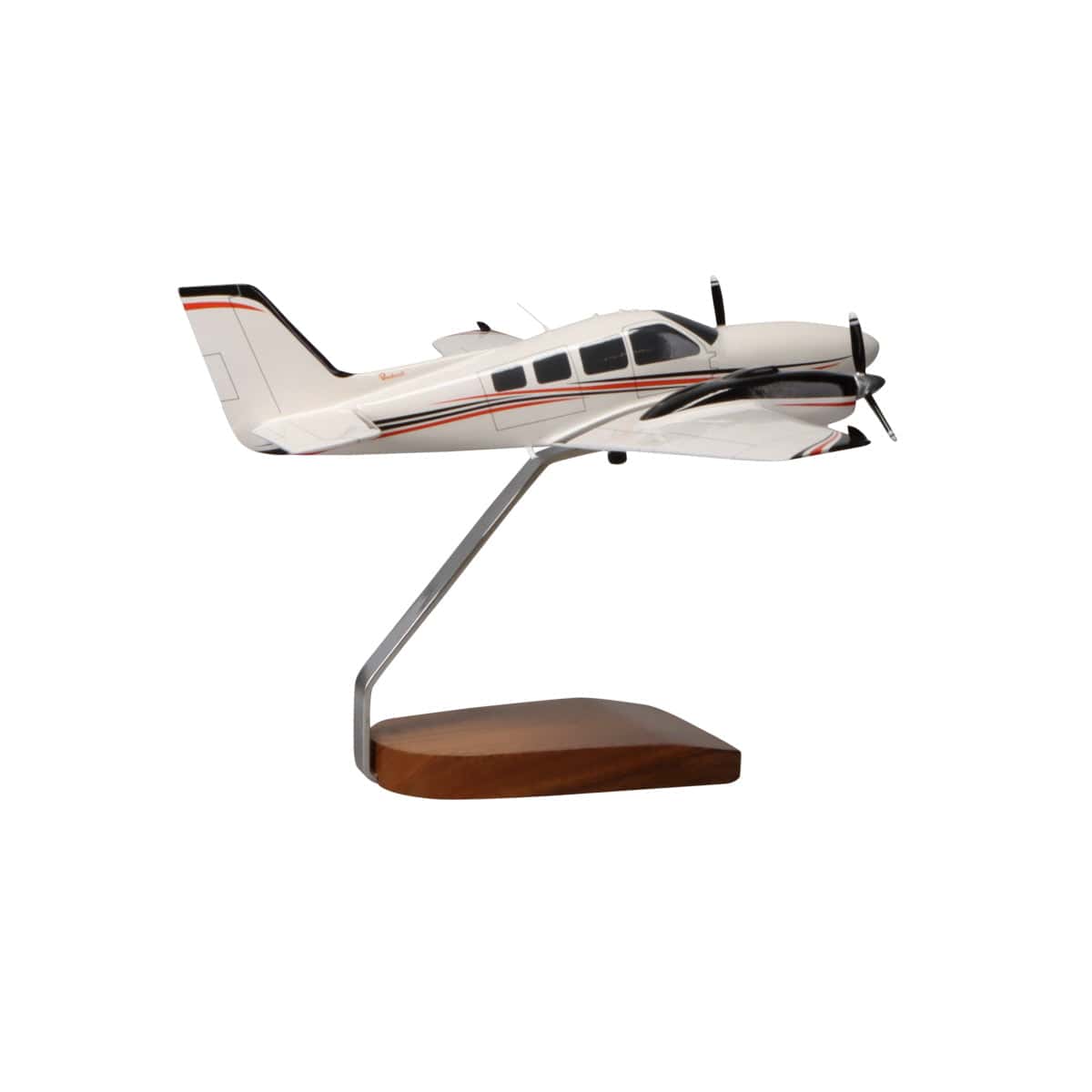 High Flying Models Aircraft Models Beechcraft Baron G58 (Red/Black) Large Mahogany Model