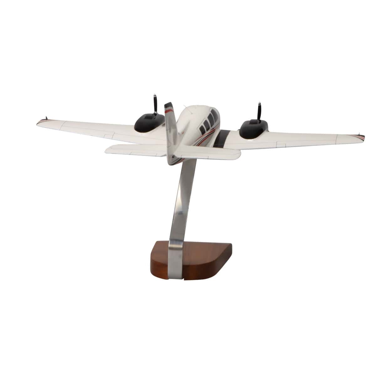 High Flying Models Aircraft Models Beechcraft Baron G58 (Red/Black) Large Mahogany Model