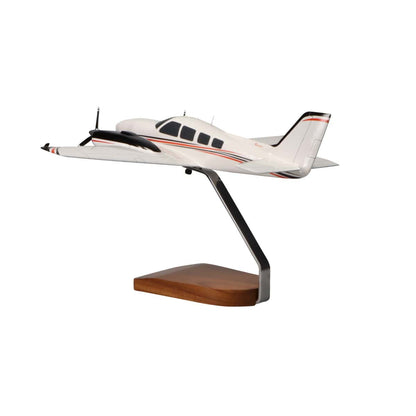 High Flying Models Aircraft Models Beechcraft Baron G58 (Red/Black) Large Mahogany Model