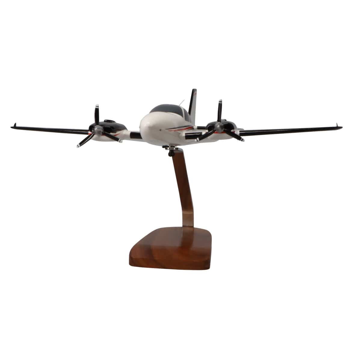 High Flying Models Aircraft Models Beechcraft Baron G58 (Red/Black) Large Mahogany Model