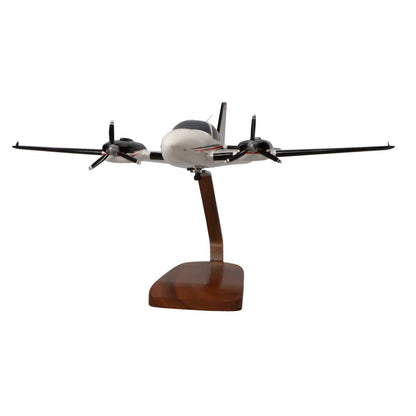 High Flying Models Aircraft Models Beechcraft Baron G58 (Red/Black) Large Mahogany Model