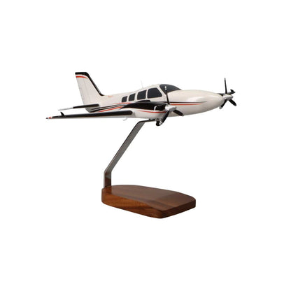 High Flying Models Aircraft Models Beechcraft Baron G58 (Red/Black) Large Mahogany Model