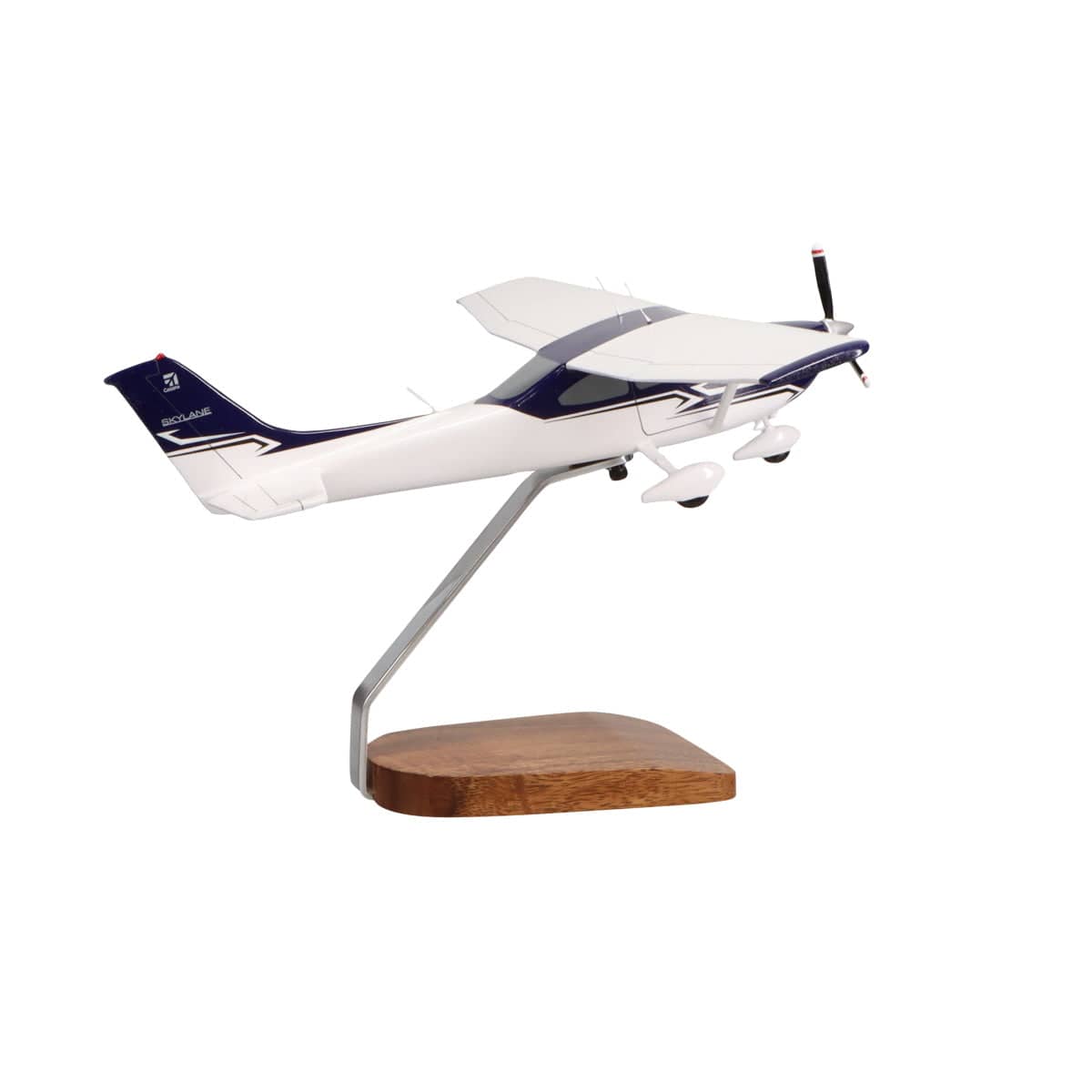 High Flying Models Aircraft Models Cessna 182 Skylane (Blue & White) Large Mahogany Model