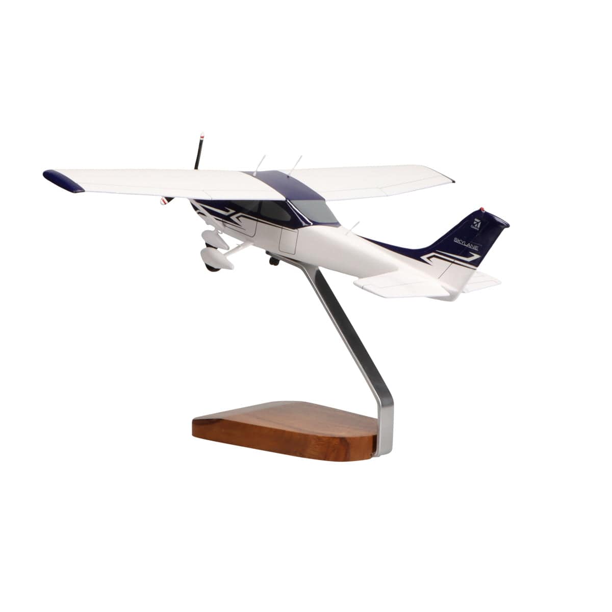 High Flying Models Aircraft Models Cessna 182 Skylane (Blue & White) Large Mahogany Model