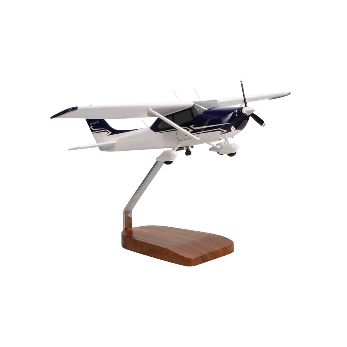 High Flying Models Aircraft Models Cessna 182 Skylane (Blue & White) Large Mahogany Model