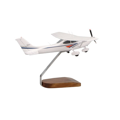 High Flying Models Aircraft Models Cessna 182 Skylane (White) Large Mahogany Model