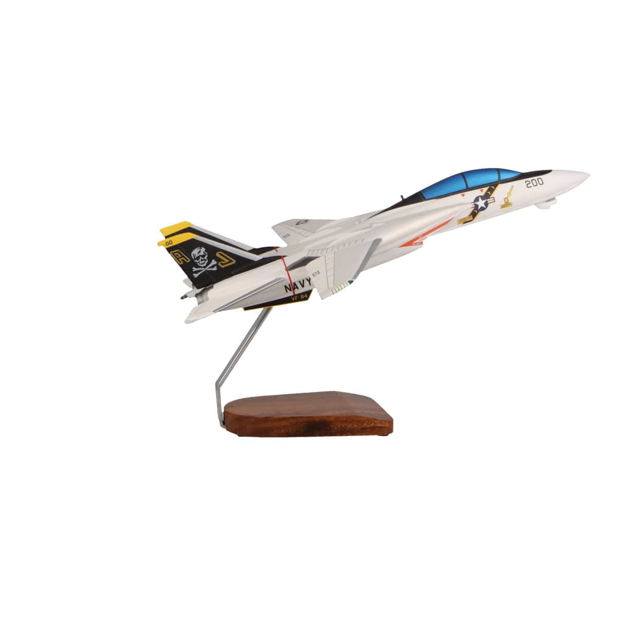 High Flying Models Aircraft Models Grumman F-14A Tomcat VF-84 Jolly Rogers Large Mahogany Model