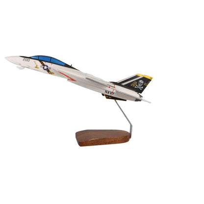 High Flying Models Aircraft Models Grumman F-14A Tomcat VF-84 Jolly Rogers Large Mahogany Model