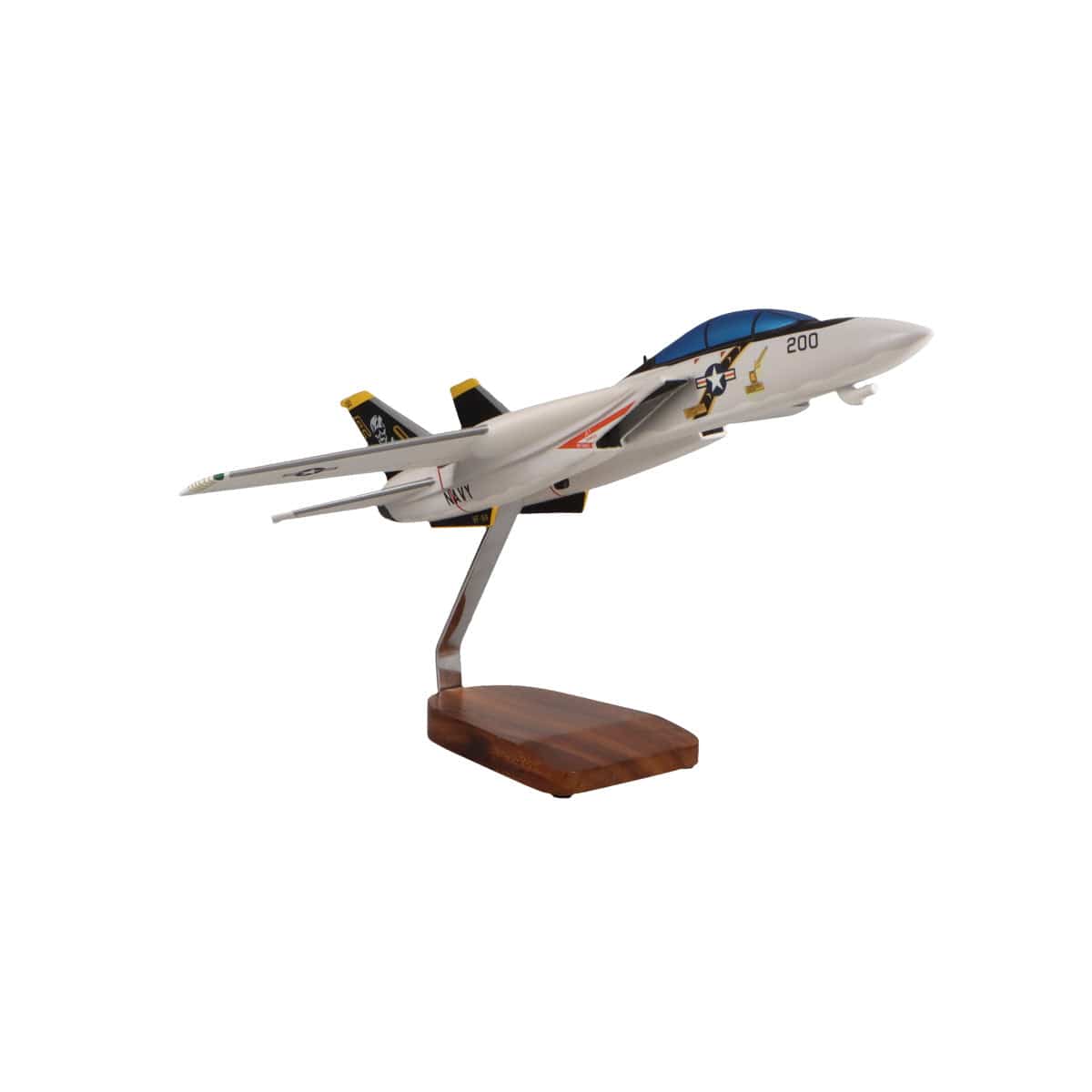 High Flying Models Aircraft Models Grumman F-14A Tomcat VF-84 Jolly Rogers Large Mahogany Model