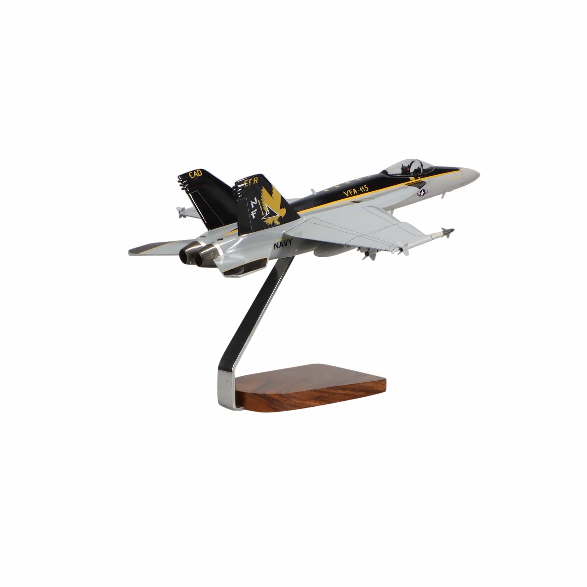 High Flying Models Aircraft Models McDonnell Douglas F/A-18E Super Hornet w/Armaments Clear Canopy Large Mahogany Model