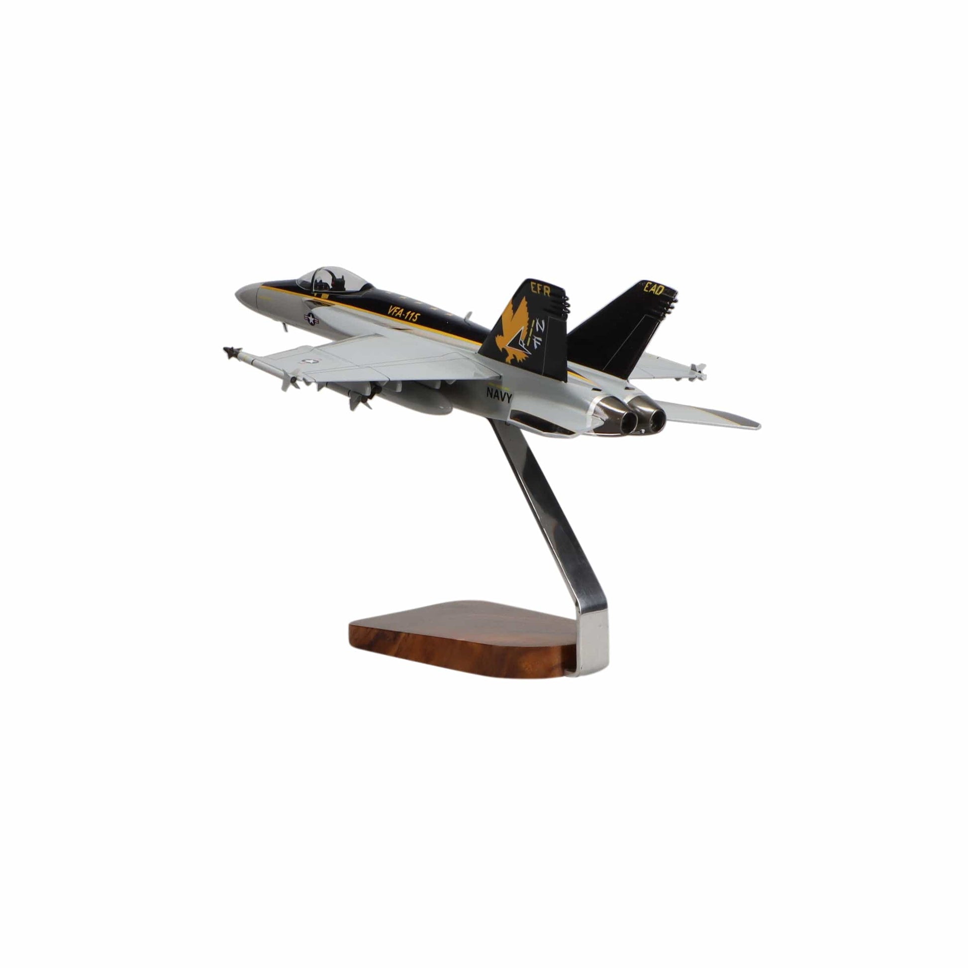 High Flying Models Aircraft Models McDonnell Douglas F/A-18E Super Hornet w/Armaments Clear Canopy Large Mahogany Model