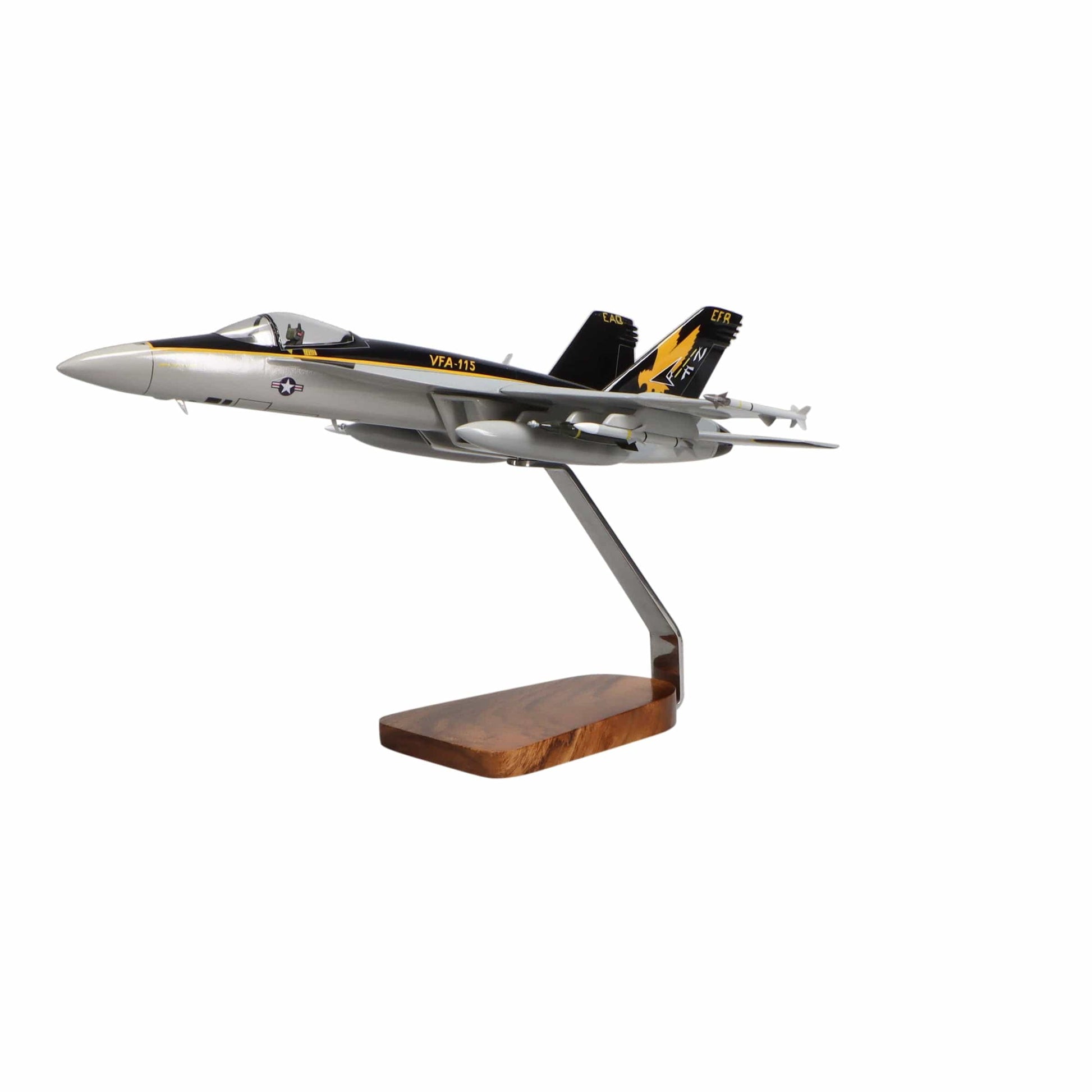 High Flying Models Aircraft Models McDonnell Douglas F/A-18E Super Hornet w/Armaments Clear Canopy Large Mahogany Model