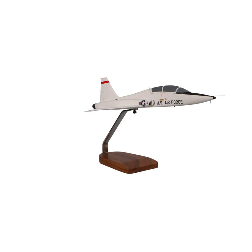 Northrop T-38A Talon U.S. Air Force supersonic jet trainer large mahogany model on a numbered display base