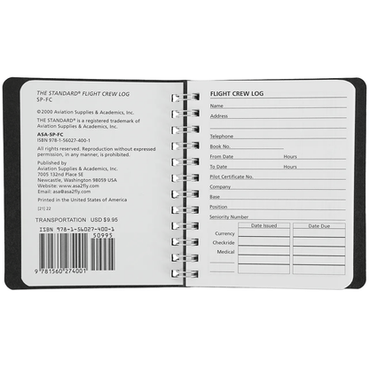 ASA ASA The Standard Flight Crew Logbook for Professional Pilots