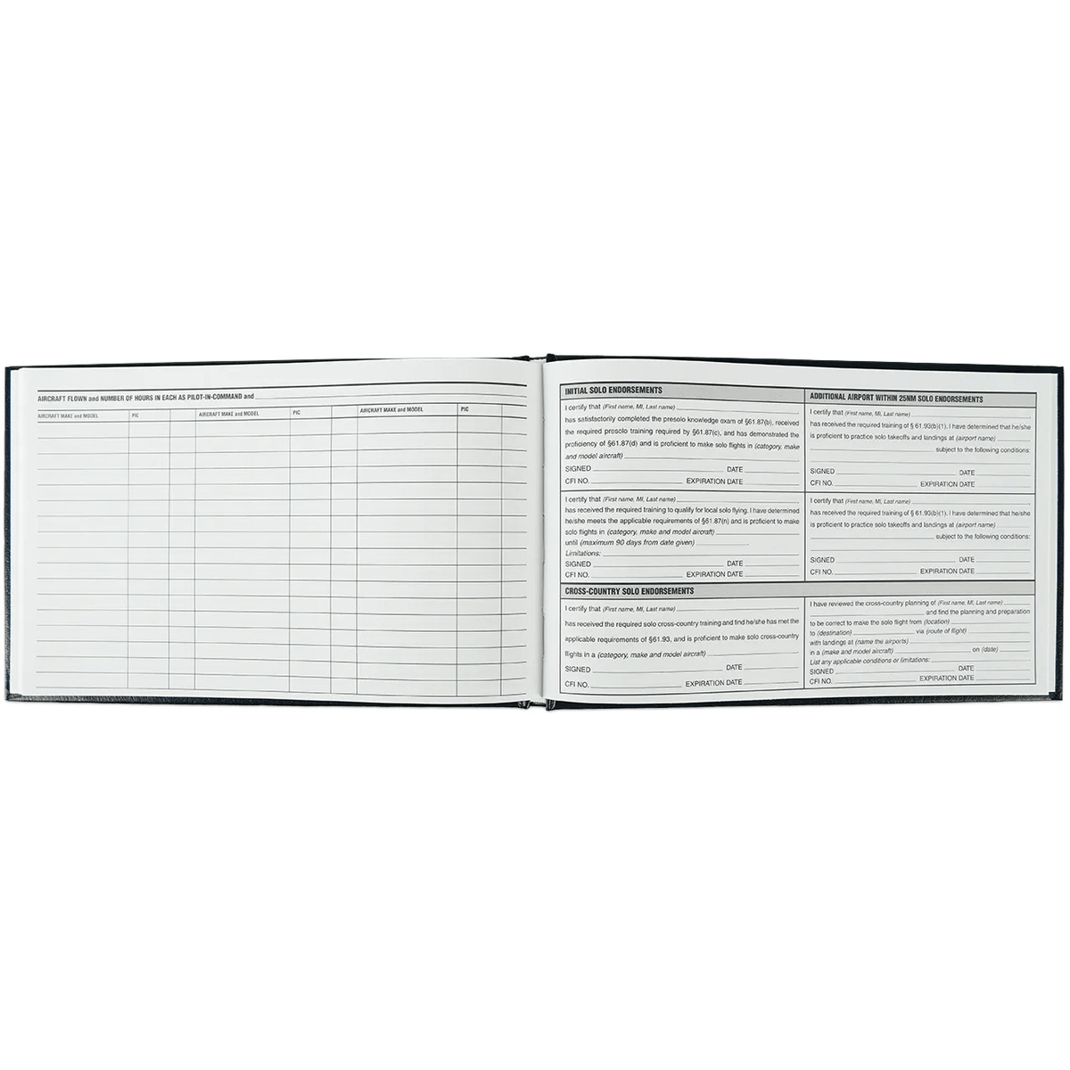 ASA ASA The Standard Pilot Logbook - Navy Blue Hardcover