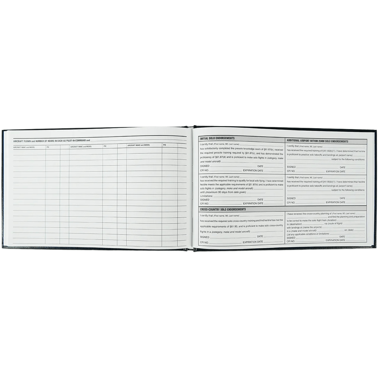 ASA ASA The Standard Pilot Logbook - Navy Blue Hardcover