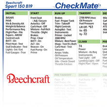 Checkmate Aviation Aviation Checklists Beechcraft Musketeer B19 Checkmate+ Standard Size Comprehensive Pilot Checklist (Modernized and Updated)