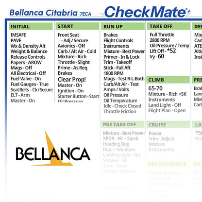 Checkmate Aviation Aviation Checklists Bellanca Citabria 7ECA Checkmate+ Standard Size Comprehensive Pilot Checklist (Modernized and Updated)