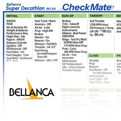 Checkmate Aviation Aviation Checklists Bellanca Super Decathlon Checkmate+ Standard Size Comprehensive Pilot Checklist (Modernized and Updated)