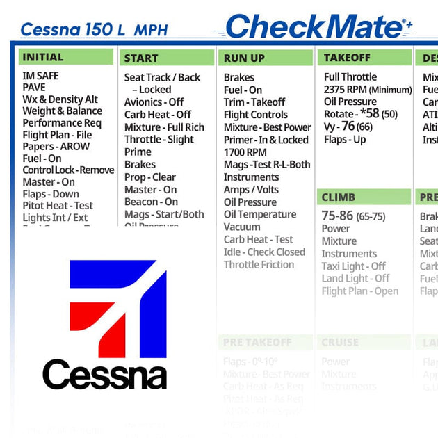 Cessna 150 (L) Checkmate+ Checklist | PilotMall.com