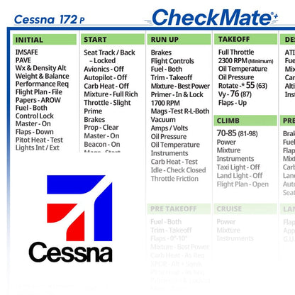 Checkmate Aviation Aviation Checklists Cessna 172 P Checkmate+ Standard Size Comprehensive Pilot Checklist (Modernized and Updated)