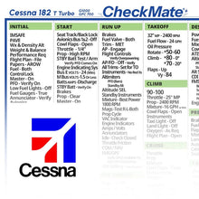 Checkmate Aviation Aviation Checklists Cessna 182 T G1000 NAVIII GFC700 Checkmate+ Standard Size Comprehensive Pilot Checklist (Modernized and Updated)