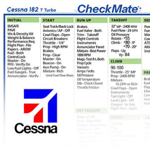 Checkmate Aviation Aviation Checklists Cessna 182 T Turbo Checkmate+ Standard Size Comprehensive Pilot Checklist (Modernized and Updated)