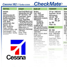 Checkmate Aviation Aviation Checklists Cessna 182 T Turbo G1000 Checkmate+ Standard Size Comprehensive Pilot Checklist (Modernized and Updated)