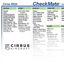 Checkmate Aviation Aviation Checklists Cirrus SR22 Standard Checkmate+ Standard Size Comprehensive Pilot Checklist (Modernized and Updated)