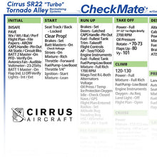 Checkmate Aviation Aviation Checklists Cirrus SR22T Standard Checkmate+ Standard Size Comprehensive Pilot Checklist (Modernized and Updated)