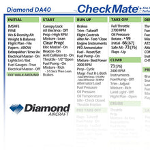 Checkmate Aviation Aviation Checklists Diamond DA40 Checkmate+ Standard Size Comprehensive Pilot Checklist (Modernized and Updated)