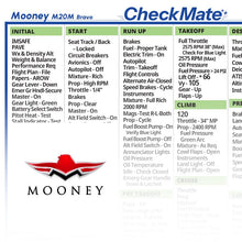Checkmate Aviation Aviation Checklists Mooney M20M Bravo Checkmate+ Standard Size Comprehensive Pilot Checklist (Modernized and Updated)