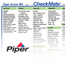Checkmate Aviation Aviation Checklists Piper Arrow 180 Checkmate+ Standard Size Comprehensive Pilot Checklist (Modernized and Updated)