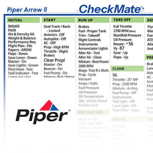 Checkmate Aviation Aviation Checklists Piper Arrow II Checkmate+ Standard Size Comprehensive Pilot Checklist (Modernized and Updated)
