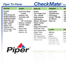 Checkmate Aviation Aviation Checklists Piper Tri-Pacer 150-160 Checkmate+ Standard Size Comprehensive Pilot Checklist (Modernized and Updated)
