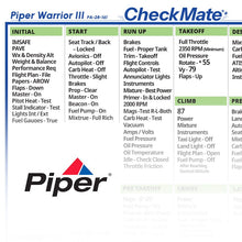Checkmate Aviation Aviation Checklists Piper Warrior III Checkmate+ Standard Size Comprehensive Pilot Checklist (Modernized and Updated)
