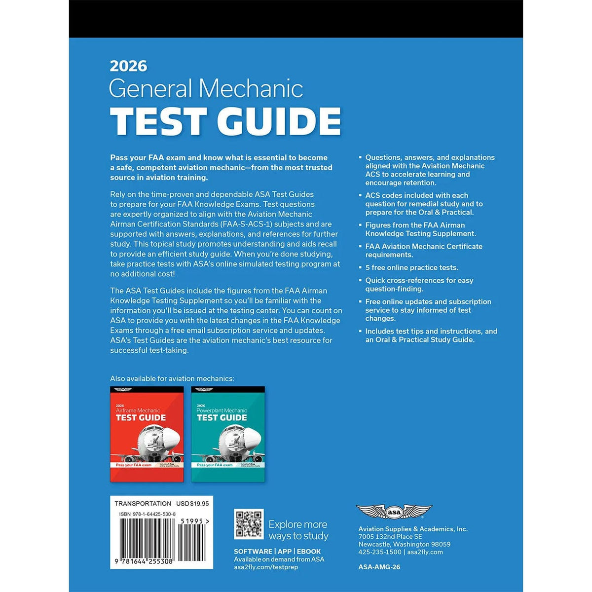 ASA 2026 General Test Guide | FAA AMT Exam Prep & Practice