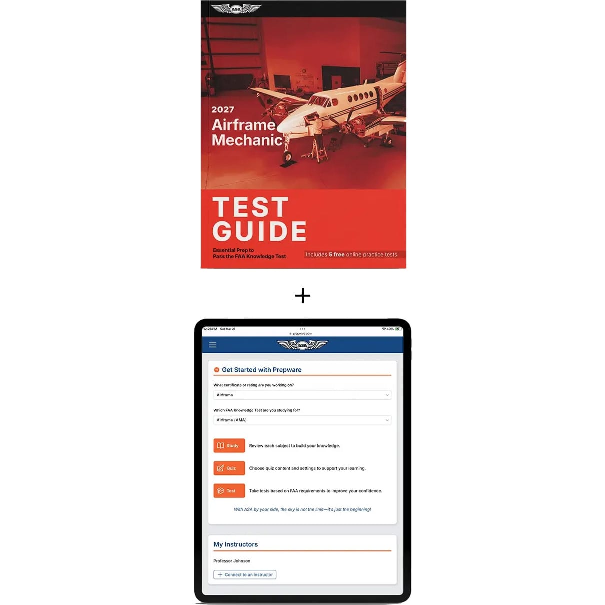 ASA Aviation Maintenance Technician ASA 2027 AMT Airframe Test Guide with Unlimited Practice Bundle (Book, Download, Online)
